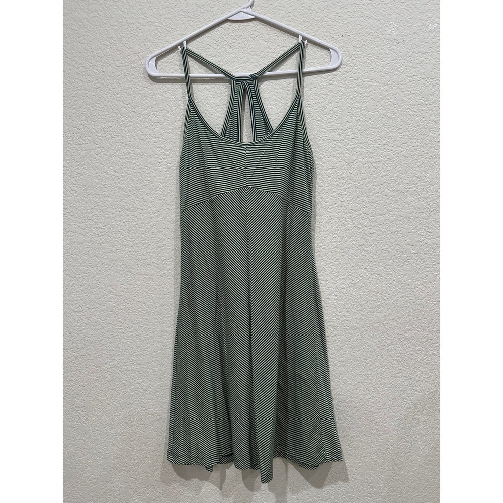 Patagonia Womens Green Striped Organic Cotton Tencel Racerback A-Line Dress S